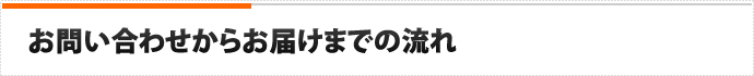 お問い合わせからお届けまでの流れ